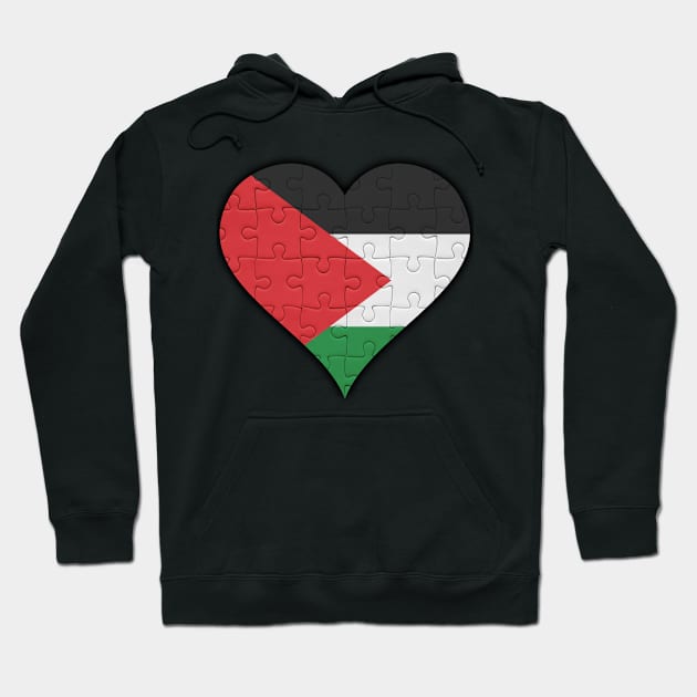 Palestinian Jigsaw Puzzle Heart Design - Gift for Palestinian With Palestine Roots Hoodie by Country Flags